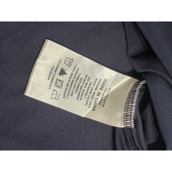 Footjoy Polo Shirt Mens L Navy Blue Weather Print Golf Performance Stretch FJ - Picture 9 of 10